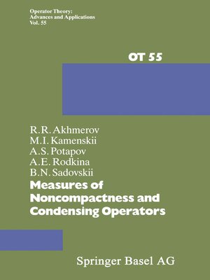 cover image of Measures of Noncompactness and Condensing Operators